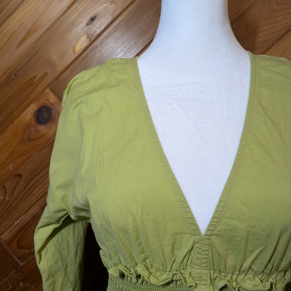 Ramy Brook Lime Blythe Smocked Mini Dress Size XS - Picture 3 of 8